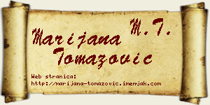 Marijana Tomazović vizit kartica